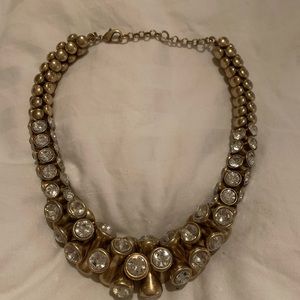 Chunky Gold and Crystal statement necklace/choker